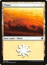 Plains (059) - Magic Game Night (GNT) #59 - Land Magic: The Gathering Trading Card