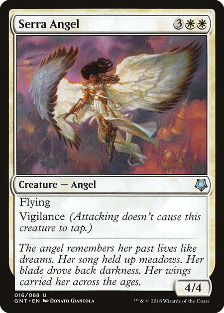 Serra Angel trading card from Magic Game Night Serra Angel - Magic Game Night Magic: The Gathering trading card