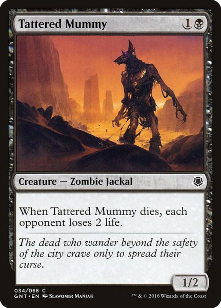 Tattered Mummy trading card from Magic Game Night Tattered Mummy - Magic Game Night Magic: The Gathering trading card