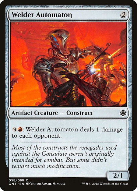 Welder Automaton - Magic Game Night Magic: The Gathering trading card