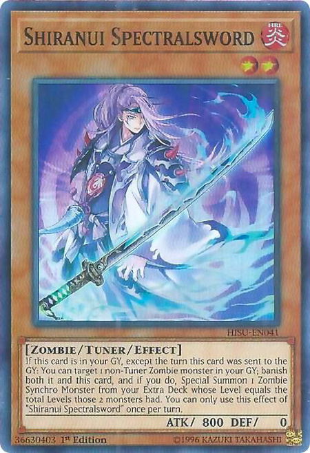 Shiranui Spectralsword - Hidden Summoners YuGiOh trading card