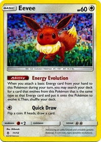 Eevee - 11/12 - McDonald's Promos 2018 (MCD18) #011/012 - Rare Pokémon Trading Card