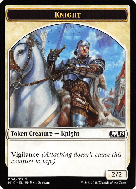 Knight // Zombie Double-Sided Token (Game Night) - Core Set 2019 Magic: The Gathering trading card