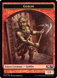 Goblin // Thopter Double-Sided Token (Game Night) - Core Set 2019 (M19) #11 // 14 - Token Magic: The Gathering Trading Card