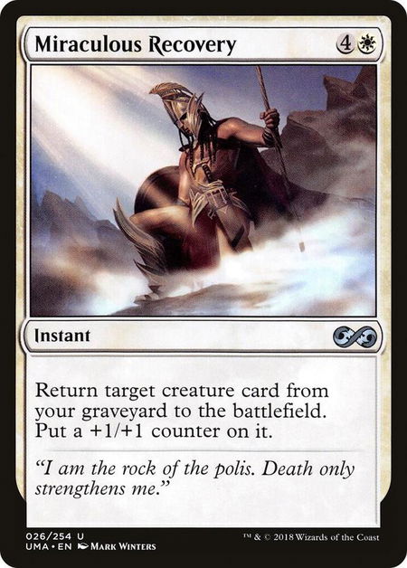 Miraculous Recovery - Ultimate Masters Magic: The Gathering trading card