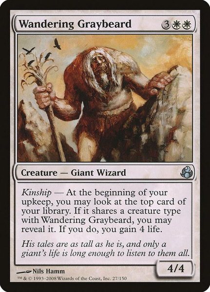 Wandering Graybeard trading card from Morningtide Wandering Graybeard - Morningtide Magic: The Gathering trading card