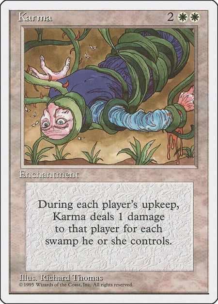 Karma trading card from Fourth Edition Karma - Fourth Edition Magic: The Gathering trading card