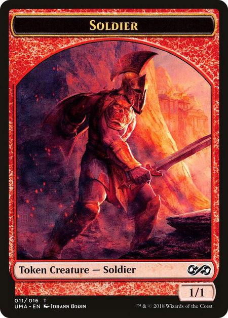 Soldier Token trading card from Ultimate Masters Soldier Token - Ultimate Masters Magic: The Gathering trading card