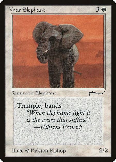 War Elephant (Light) - Arabian Nights Magic: The Gathering trading card