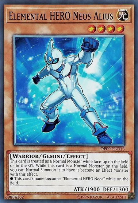 Elemental HERO Neos Alius trading card from OTS Tournament Pack 9 Elemental HERO Neos Alius - OTS Tournament Pack 9 YuGiOh trading card