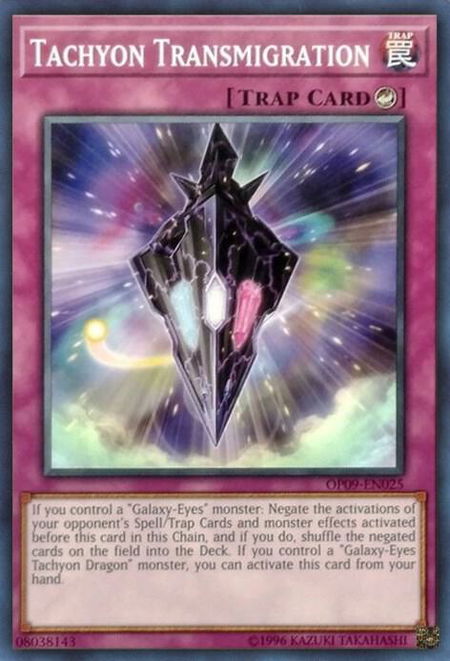Tachyon Transmigration trading card from OTS Tournament Pack 9 Tachyon Transmigration - OTS Tournament Pack 9 YuGiOh trading card