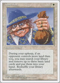 Land Tax - Fourth Edition (4ED) #34 - Rare Magic: The Gathering Trading Card