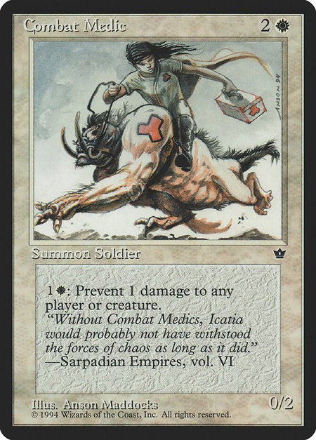 Combat Medic (Maddocks) trading card from Fallen Empires Combat Medic (Maddocks) - Fallen Empires Magic: The Gathering trading card