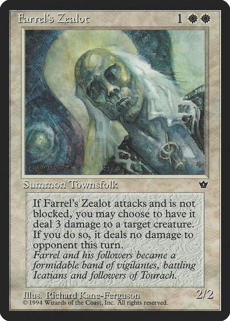 Farrel's Zealot (Kane-Ferguson) - Fallen Empires Magic: The Gathering trading card