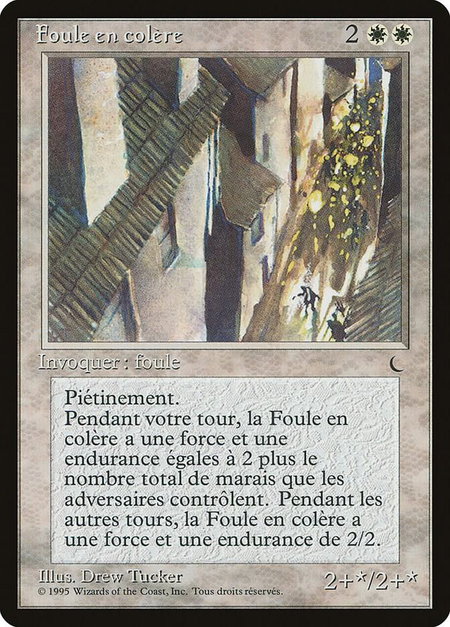 Angry Mob (French) - "Foule en colere" - Renaissance Magic: The Gathering trading card