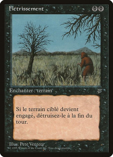 Blight (French) - "Fletrissement" trading card from Renaissance Blight (French) - "Fletrissement" - Renaissance Magic: The Gathering trading card