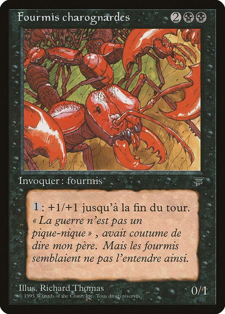 Carrion Ants (French) - "Fourmis charognardes" - Renaissance Magic: The Gathering trading card