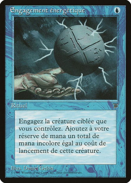 Energy Tap (French) - "Engagement energetique" - Renaissance Magic: The Gathering trading card