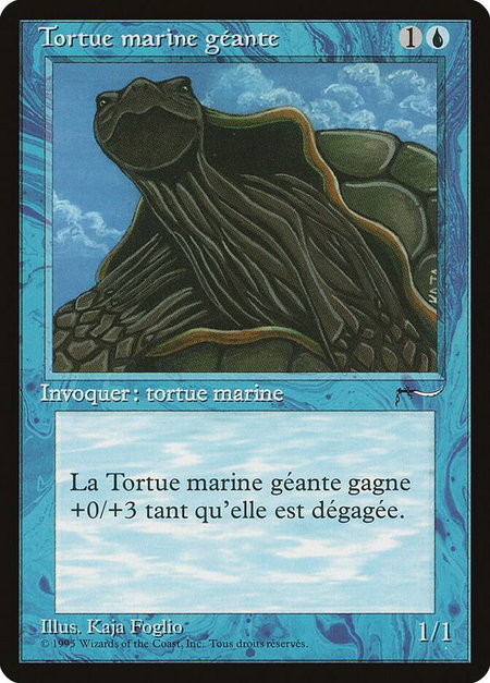Giant Tortoise (French) - "Tortue marine geante" trading card from Renaissance Giant Tortoise (French) - "Tortue marine geante" - Renaissance Magic: The Gathering trading card
