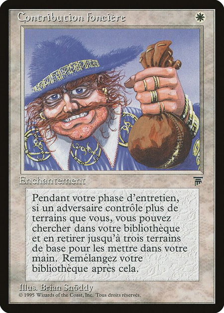 Land Tax (French) - "Contribution fonciere" trading card from Renaissance Land Tax (French) - "Contribution fonciere" - Renaissance Magic: The Gathering trading card