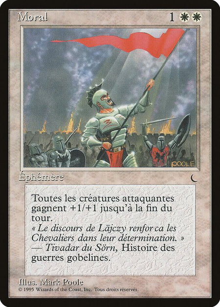 Morale (French) - "Moral" trading card from Renaissance Morale (French) - "Moral" - Renaissance Magic: The Gathering trading card