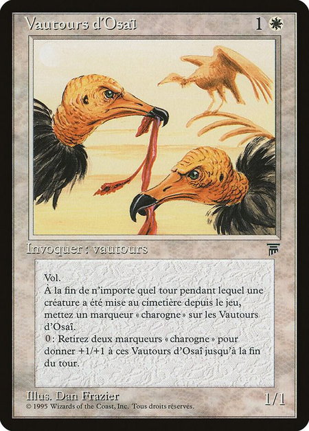 Osai Vultures (French) - "Vautours d'Osai" - Renaissance Magic: The Gathering trading card