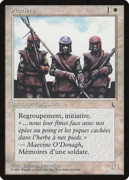 Pikemen (French) - "Piquiers" trading card from Renaissance Pikemen (French) - "Piquiers" - Renaissance Magic: The Gathering trading card