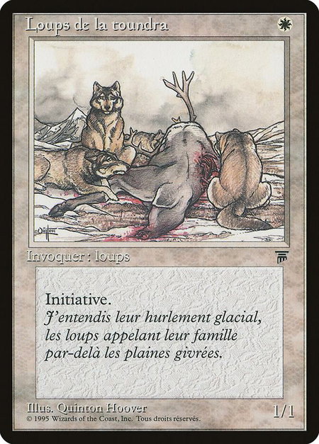 Tundra Wolves (French) - "Loups de la toundra" - Renaissance Magic: The Gathering trading card