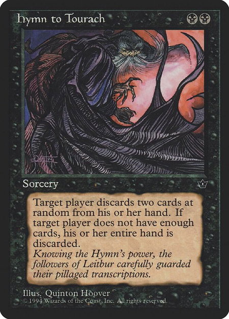 Hymn to Tourach (Hoover) trading card from Fallen Empires Hymn to Tourach (Hoover) - Fallen Empires Magic: The Gathering trading card