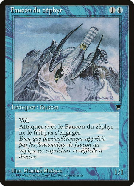 Zephyr Falcon (French) - "Faucon du zephyr" trading card from Renaissance Zephyr Falcon (French) - "Faucon du zephyr" - Renaissance Magic: The Gathering trading card
