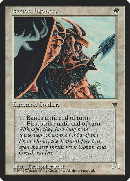 Icatian Infantry (Rush) - Fallen Empires Magic: The Gathering trading card