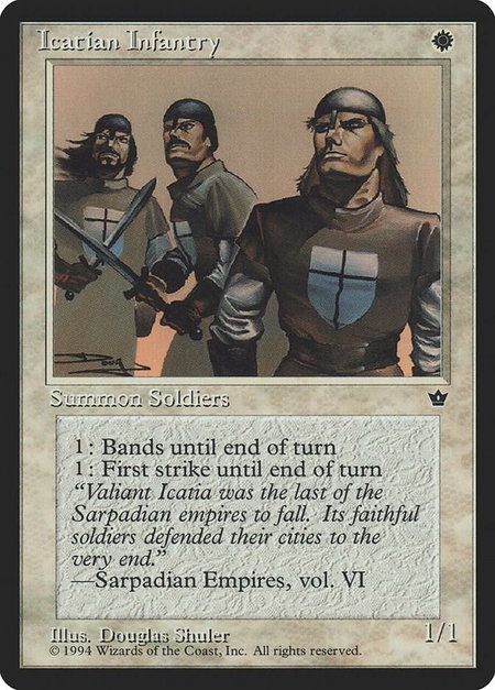 Icatian Infantry (Shuler) - Fallen Empires Magic: The Gathering trading card