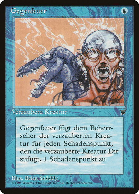 Backfire (German) - "Gegenfeuer" trading card from Renaissance Backfire (German) - "Gegenfeuer" - Renaissance Magic: The Gathering trading card