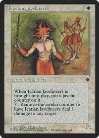 Icatian Javelineers (Kirschner) - Fallen Empires (FEM) #8c - Common Magic: The Gathering Trading Card