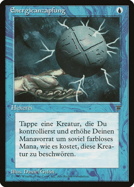Energy Tap (German) - "Energieanzapfung" trading card from Renaissance Energy Tap (German) - "Energieanzapfung" - Renaissance Magic: The Gathering trading card
