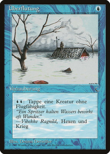 Flood (German) - "Uberflutung" trading card from Renaissance Flood (German) - "Uberflutung" - Renaissance Magic: The Gathering trading card