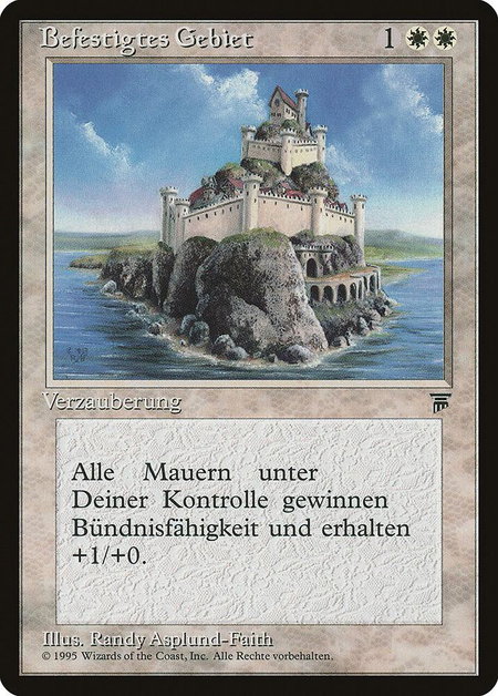 Fortified Area (German) - "Befestigtes Gebiet" trading card from Renaissance Fortified Area (German) - "Befestigtes Gebiet" - Renaissance Magic: The Gathering trading card