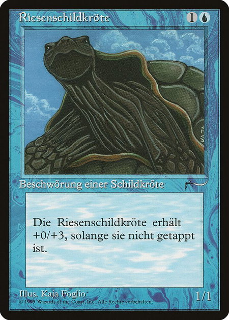 Giant Tortoise (German) - "Riesenschildkrote" trading card from Renaissance Giant Tortoise (German) - "Riesenschildkrote" - Renaissance Magic: The Gathering trading card