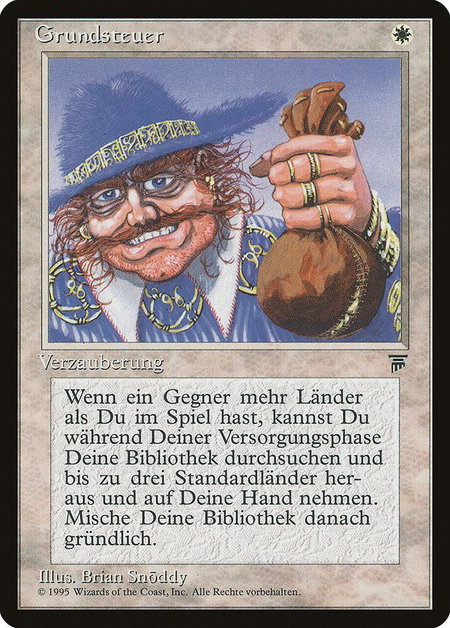 Land Tax (German) - "Grundsteuer" - Renaissance Magic: The Gathering trading card
