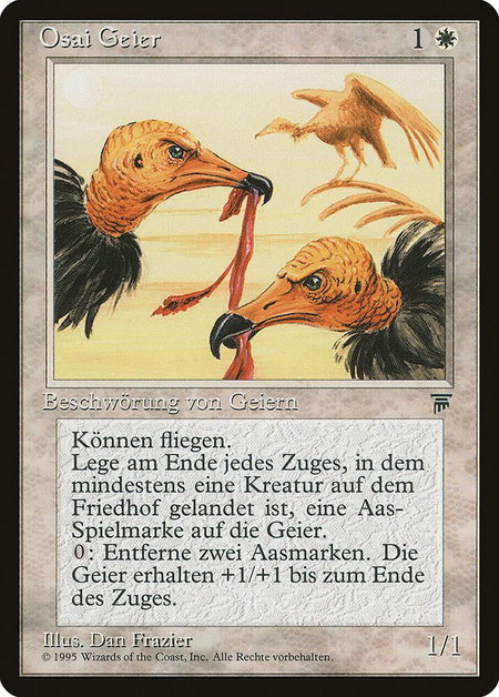 Osai Vultures (German) - "Osai Geier" trading card from Renaissance Osai Vultures (German) - "Osai Geier" - Renaissance Magic: The Gathering trading card