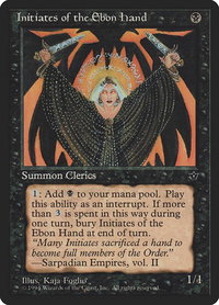 Initiates of the Ebon Hand (Foglio) - Fallen Empires (FEM) #39c - Common Magic: The Gathering Trading Card