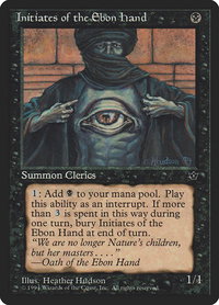Initiates of the Ebon Hand (Hudson) - Fallen Empires (FEM) #39a - Common Magic: The Gathering Trading Card
