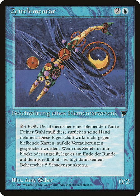 Time Elemental (German) - "Zeitelementar" trading card from Renaissance Time Elemental (German) - "Zeitelementar" - Renaissance Magic: The Gathering trading card