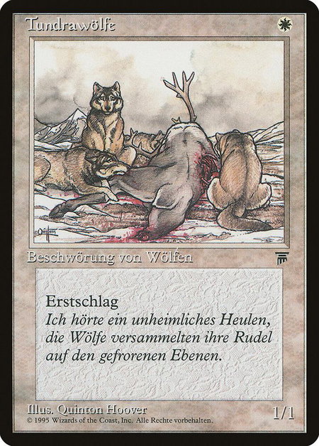 Tundra Wolves (German) - "Tundrawolfe" trading card from Renaissance Tundra Wolves (German) - "Tundrawolfe" - Renaissance Magic: The Gathering trading card