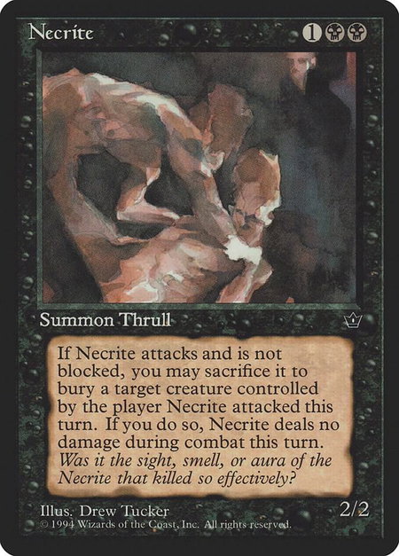 Necrite (Tucker) trading card from Fallen Empires Necrite (Tucker) - Fallen Empires Magic: The Gathering trading card