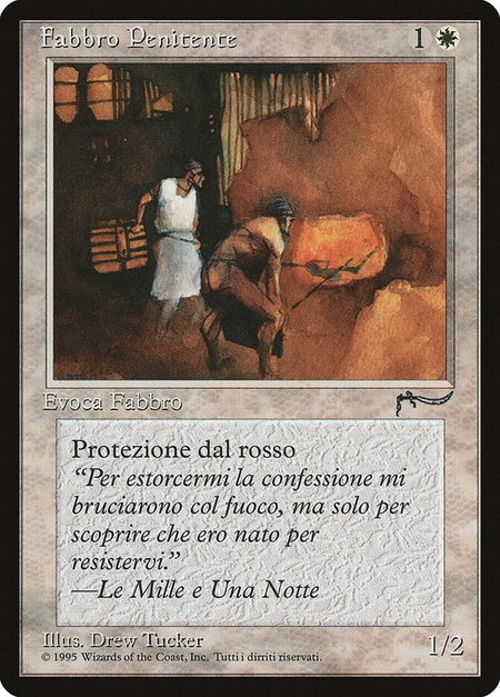 Repentant Blacksmith (Italian) - "Fabbro Penitente" - Renaissance Magic: The Gathering trading card