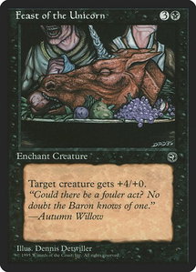 Feast of the Unicorn [Version 2] - Homelands (HML) #47b - Common Magic: The Gathering Trading Card
