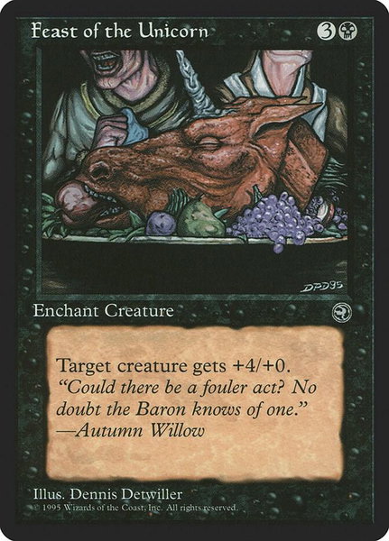 Feast of the Unicorn [Version 2] - Homelands Magic: The Gathering trading card