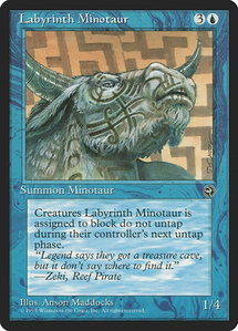 Labyrinth Minotaur [Version 2] - Homelands (HML) #30b - Common Magic: The Gathering Trading Card