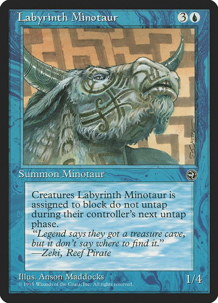 Labyrinth Minotaur [Version 2] - Homelands Magic: The Gathering trading card